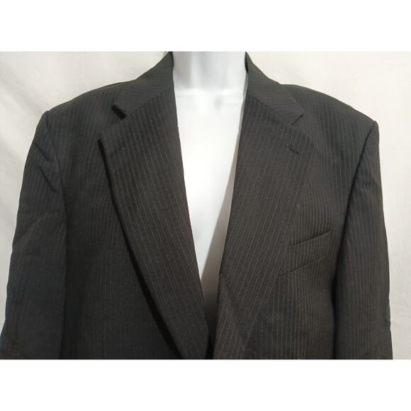 Express Design Studio Size 42R 100% Italian Wool Black Pinstripe Suit Jacket - Picture 1 of 11